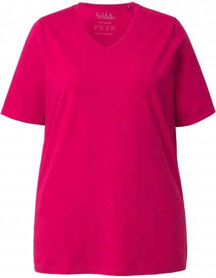 Ulla Popken Essential V-Neck Stretch Tee Dark Raspberry - T-särgid - 