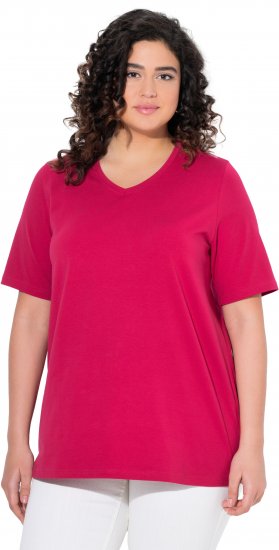 Ulla Popken Essential V-Neck Stretch Tee Dark Raspberry - T-särgid - 