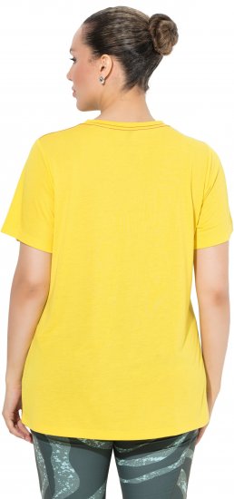 Ulla Popken Functional Antibacterial Finish V-Neck Short Sleeve Knit Top Sun Yellow - T-särgid - 