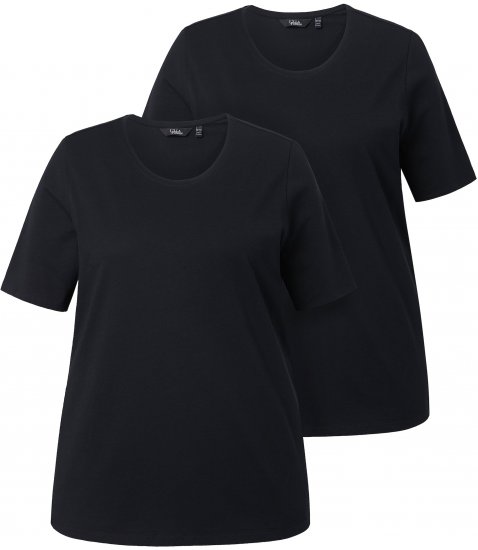 Ulla Popken Scoop Neck Short Sleeve Tee Black - T-särgid - 