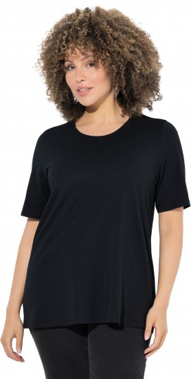 Ulla Popken Scoop Neck Short Sleeve Tee Black - T-särgid - 
