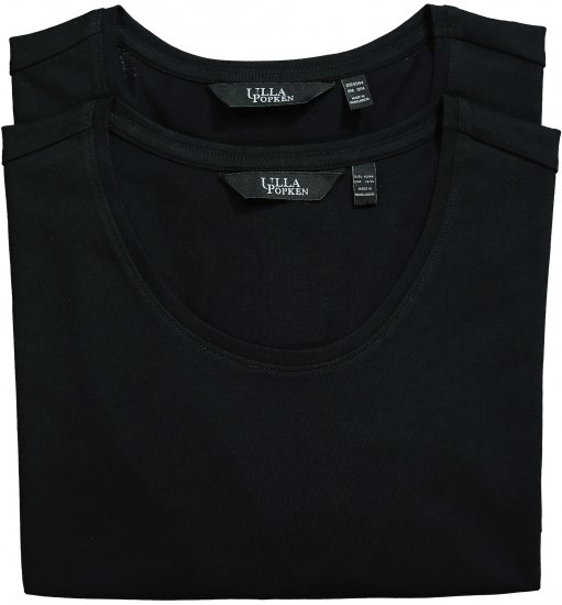 Ulla Popken Scoop Neck Short Sleeve Tee Black - T-särgid - 