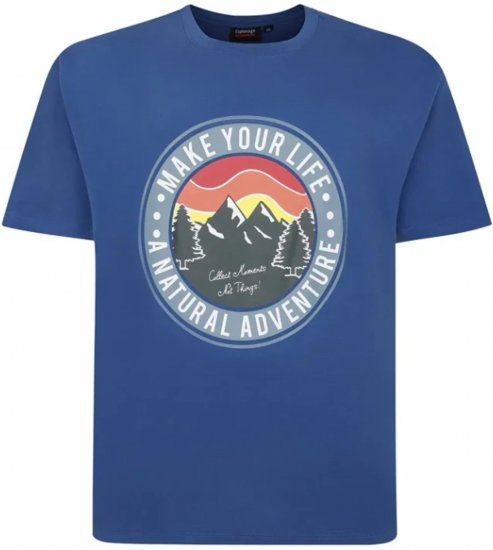Espionage T421 Natural Adventure Printed T-Shirt Blue - T-särgid pildiga - 