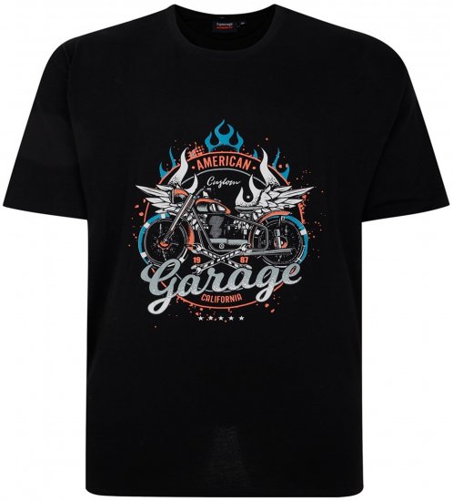 Espionage T426 Garage Printed T-Shirt Black - T-särgid pildiga - 