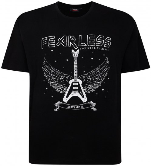 Espionage T426 Fearless Printed T-Shirt Black - T-särgid - Suured T-särgid 2XL – 14XL