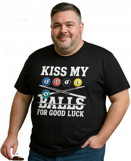 Espionage T436 Good Luck Kiss Printed T-Shirt Black - T-särgid - Suured T-särgid 2XL – 14XL