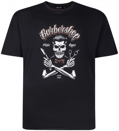 Espionage T437 Barbers Shop Printed T-Shirt Black - T-särgid - Suured T-särgid 2XL – 14XL