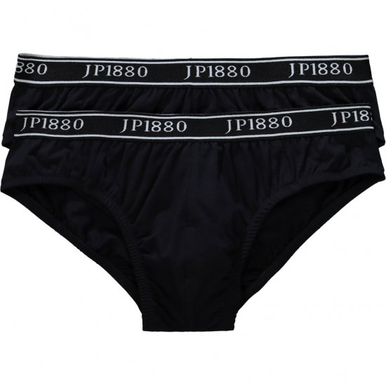 JP1880 Briefs Stretch Cotton 2-Pack Black - Aluspesu ja ujumisriided - Aluspesu 2XL-8XL