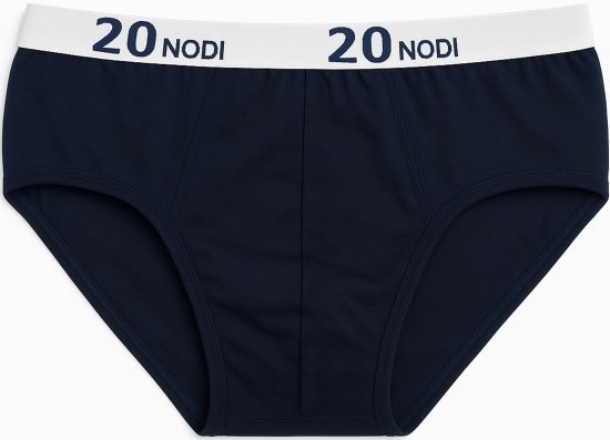 20 Nodi Stretch Cotton Briefs with Medium Side Cut Blue - Aluspesu ja ujumisriided - Aluspesu 2XL-8XL