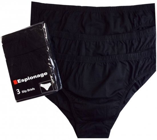 Espionage U002 3-Pack Slip Briefs Black - Aluspüksid - Meeste Aluspüksid Suured Suurused