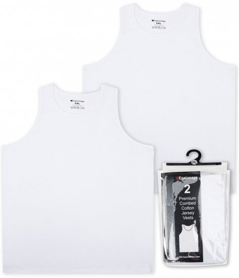Espionage U011 Twin Pack Tanktop White - Alussärgid - 
