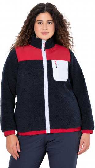 Ulla Popken Color Block Teddy Fleece Jacket Navy - Sviitrid ja dressipluusid - 