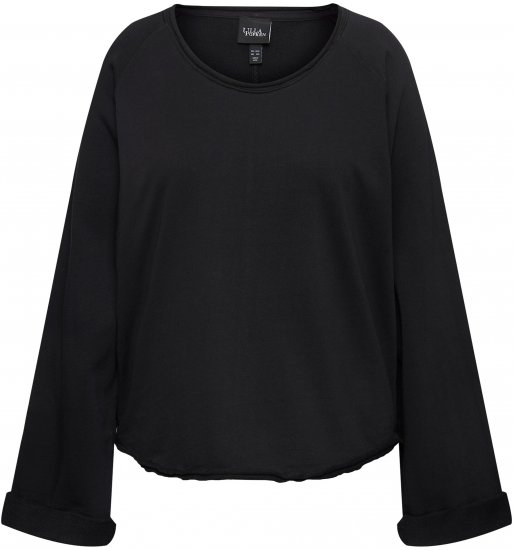 Ulla Popken Rolled Edge Long Sleeve Sweatshirt Black - Sviitrid ja dressipluusid - 