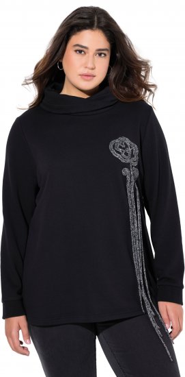 Ulla Popken Ribbon Detail Turtleneck Sweatshirt Black - Sviitrid ja dressipluusid - 