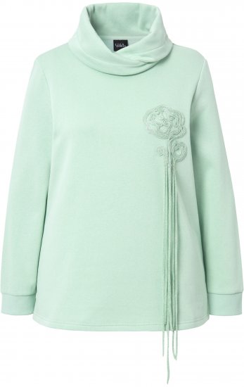 Ulla Popken Ribbon Detail Turtleneck Sweatshirt Mint Green - Sviitrid ja dressipluusid - 