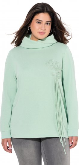Ulla Popken Ribbon Detail Turtleneck Sweatshirt Mint Green - Sviitrid ja dressipluusid - 