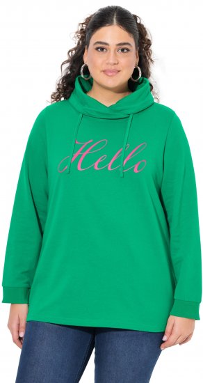 Ulla Popken HELLO Classic Fit Stand-Up Collar Sweatshirt Emerald Green - Sviitrid ja dressipluusid - 