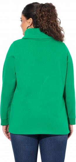 Ulla Popken HELLO Classic Fit Stand-Up Collar Sweatshirt Emerald Green - Sviitrid ja dressipluusid - 