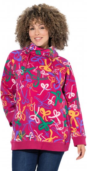 Ulla Popken Ribbon Print Turtleneck Sweatshirt Cherry Red - Sviitrid ja dressipluusid - 