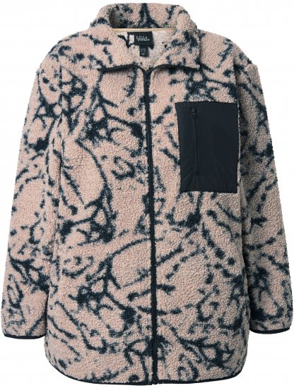 Ulla Popken Marble Print Teddy Fleece Jacket Dark Putty - Sviitrid ja dressipluusid - 