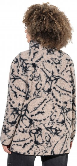 Ulla Popken Marble Print Teddy Fleece Jacket Dark Putty - Sviitrid ja dressipluusid - 