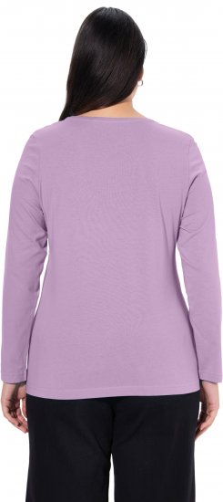 Ulla Popken Basic Round Neck Long Sleeve Slim Fit Cotton Tee Lavender - T-särgid - 