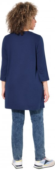 Ulla Popken Floral Motif 3/4 Sleeve Tunic Tee Ink Blue - Trükitud/pildiga T-särgid naistele - 