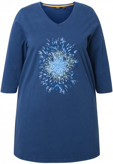 Ulla Popken Dandelion Short Sleeve Graphic Tee Ink Blue - Trükitud/pildiga T-särgid naistele - 