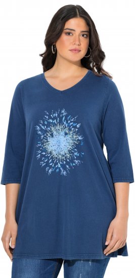Ulla Popken Dandelion Short Sleeve Graphic Tee Ink Blue - Trükitud/pildiga T-särgid naistele - 