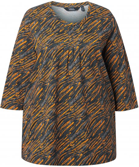 Ulla Popken Graphic Print 3/4 Sleeve Tee Neon Orange - Trükitud/pildiga T-särgid naistele - 
