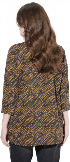 Ulla Popken Graphic Print 3/4 Sleeve Tee Neon Orange - Trükitud/pildiga T-särgid naistele - 