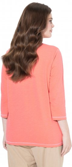 Ulla Popken Make It Amazing 3/4 Sleeve Graphic Tee Coral - Trükitud/pildiga T-särgid naistele - 