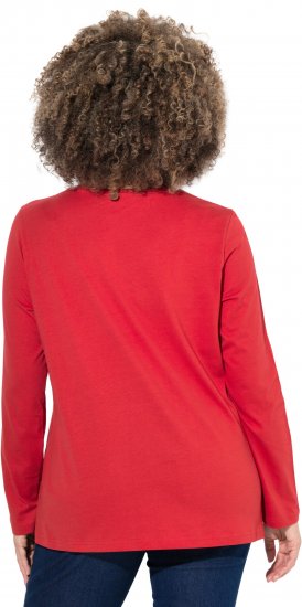 Ulla Popken Holiday Long Sleeve Graphic Tee Salsa Red - Trükitud/pildiga T-särgid naistele - 
