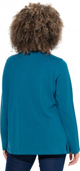 Ulla Popken Holiday Long Sleeve Graphic Tee Teal - Trükitud/pildiga T-särgid naistele - 