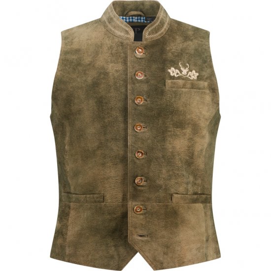JP1880 Vest Goat Suede Traditional Moss Green - Pidulikud rõivad - Pidulikud rõivad – Tähistamiseks Stiilselt ja Mugavalt