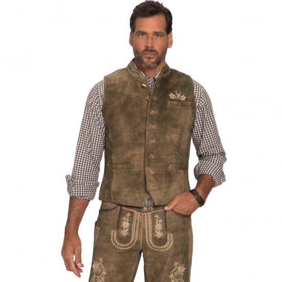 JP1880 Vest Goat Suede Traditional Moss Green - Pidulikud rõivad - Pidulikud rõivad – Tähistamiseks Stiilselt ja Mugavalt