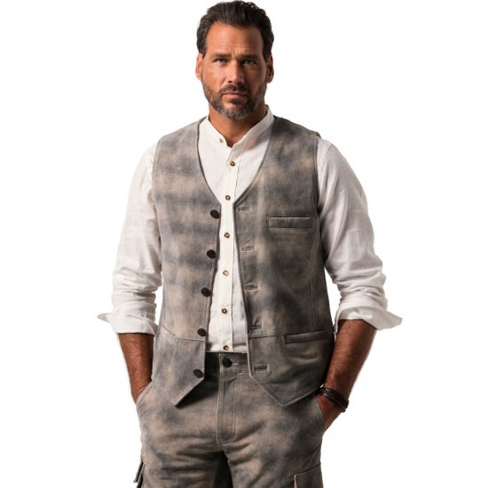 JP1880 Vest Traditional Cowhide Graphite Grey - Suured riided - Suurte meeste riided 2XL – 14XL