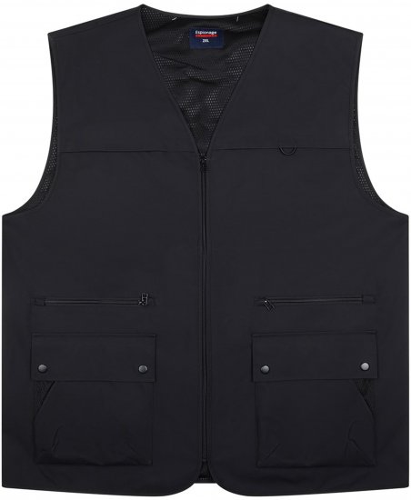 Espionage JT126 Multi Pocket Utility Gilet Black - Vestid - Vestid suurtes suurustes