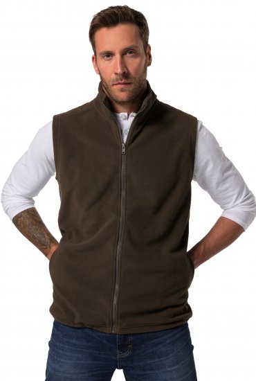 JP1880 Fleece Vest Stand-up Collar Brown - Jakid ja joped - Joped, suured suurused: 2XL – 12XL
