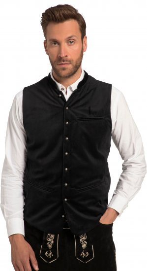 JP1880 Velvet Vest Traditional Black - Suured riided - Suurte meeste riided 2XL – 14XL