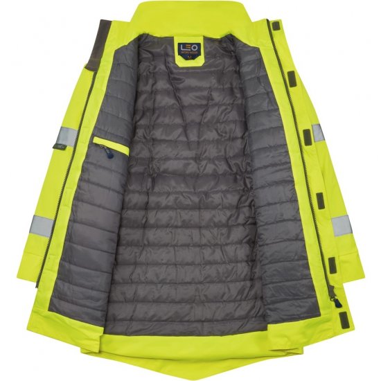 Leo Tawstock EcoViz 4K Baffle Lined Anorak Hi-Vis Yellow - Tööriided - Suured tööriided