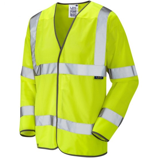 Leo Fremington Ecoviz Mesh Sleeved Waistcoat Hi-Vis Yellow - Tööriided - Suured tööriided