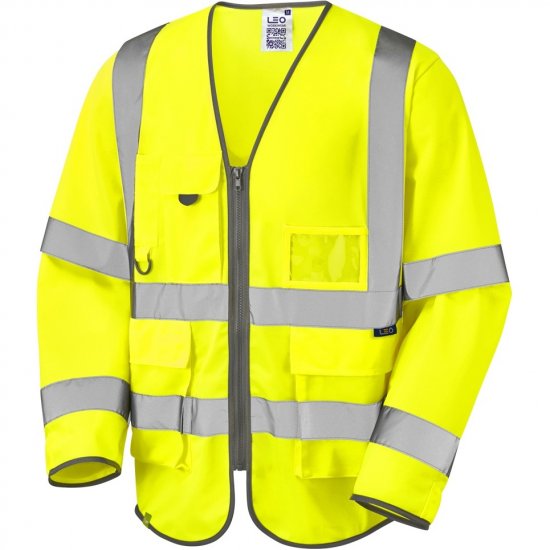 Leo Wrafton Ecoviz Superior Sleeved Waistcoat Hi-Vis Yellow - Tööriided - Suured tööriided