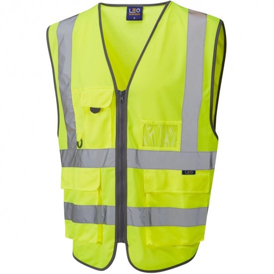 Leo Barnstaple Ecoviz Superior Anti-Entanglement Waistcoat Hi-Vis Yellow - Tööriided - Suured tööriided