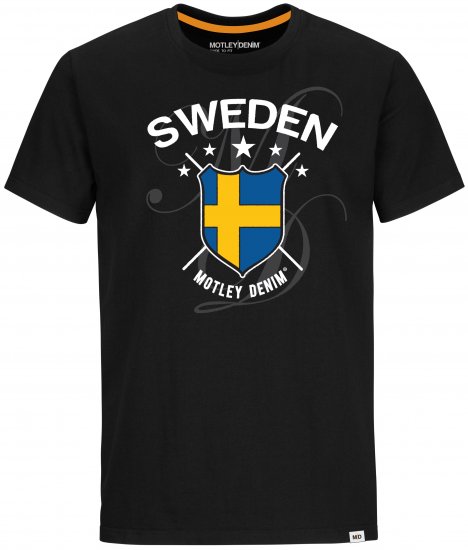 Motley Denim Sweden T-shirt Black - T-särgid - Suured T-särgid 2XL – 14XL