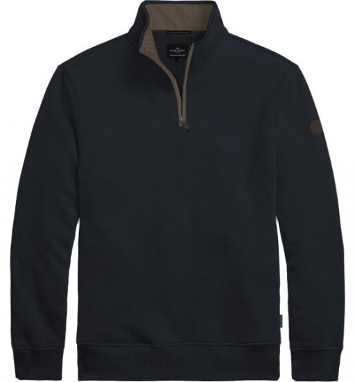Double Outfitters MTOP-1163 Poole tõmblukuga dressipluus Tumesinine - Sviitrid ja dressipluusid - Meeste suured kapuutsiga jakid suurustes 2XL – 14XL