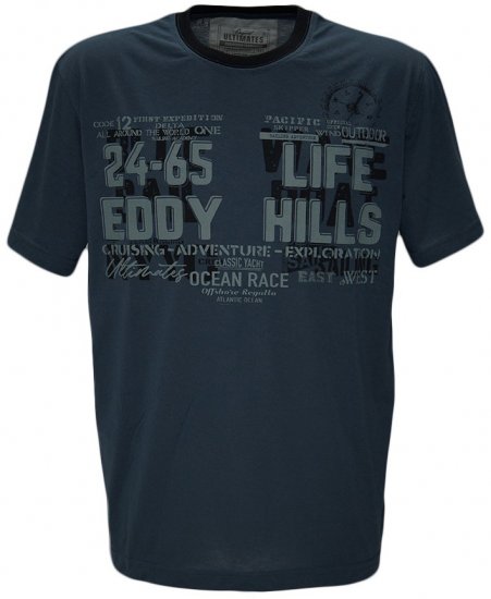 EDDY HILLS Life T-shirt Navy - T-särgid - Suured T-särgid 2XL – 14XL