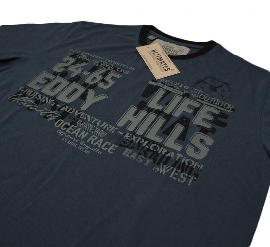 EDDY HILLS Life T-shirt Navy - T-särgid - Suured T-särgid 2XL – 14XL