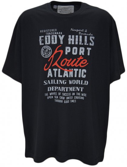 EDDY HILLS Atlantic T-shirt Black - T-särgid - Suured T-särgid 2XL – 14XL