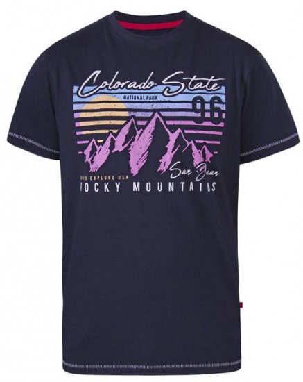 D555 Orkney Rocky Mountains Crew Neck T-Shirt Navy - T-särgid - Suured T-särgid 2XL – 14XL